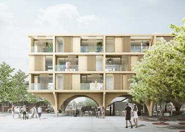 Gallery - JAJA Wins Second Prize for Swedish Housing and Market Hall Hybrid - 6