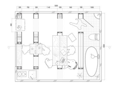 Galería de Barcode Room: Un espacio mínimo y flexible a través de muebles dinámicos   - 17