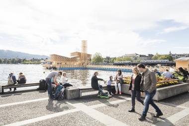 A Floating Timber Pavilion Takes Center Stage at Manifesta 11 in Zurich