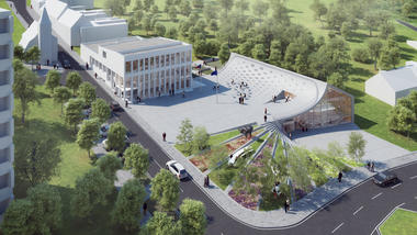 PLUKK Designs Town Hall and Community Center On Sloping Site in Czech Republic