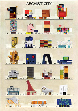 Galería de ARCHIST: Ilustraciones Famosas de Arte Reimaginadas como Arquitectura  - 1