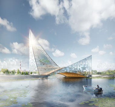 Piarena Designs Sail-Inspired Congress Hall Spanning Over Russian River