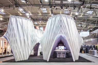 UNStudio Erects Pearlescent Structure at World's Leading Architectural Trade Fair