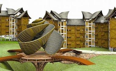 Arquitetos indianos criam prédio de bambu resistente a terremotos