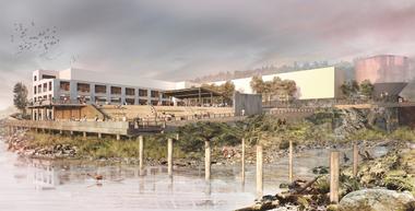 Snøhetta Envisions Riverwalk Masterplan on Industrial Site at Oregon's Willamette Falls