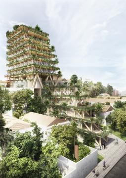 Triptyque divulga projeto de edifício escalonado de madeira certificada na Vila Madalena
