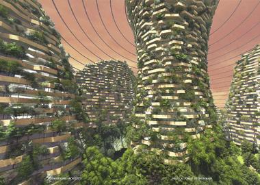 Shanghai 2117 Imagines Vertical Forest Architecture for Future Mars Colonization