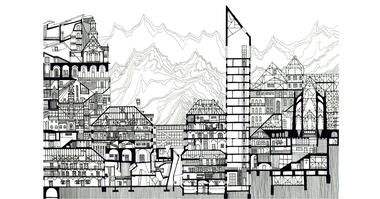 Ilustrações de Alina Sonea transformam densidade urbana em arte