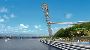 Studio Fuksas Releases Images of Competition-Winning Double-Ellipse Tower in Slovenia