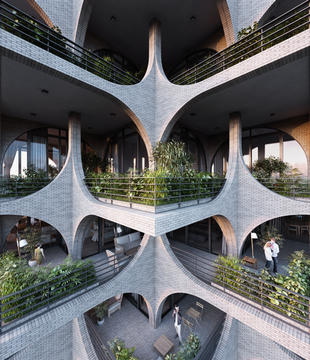 Gallery of Cascading Brick Arches Feature in Penda's Residential Tower in Tel Aviv  - 11