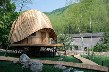 画廊 余姚树蛙部落木屋 / 度向建筑  - 1