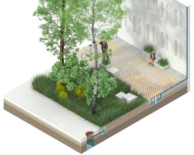 Esta 'baldosa climática' atrapa y conduce el exceso de agua de lluvia de las calles