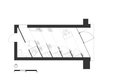 Galería de Tiendas de menos de 100 m2: ejemplos de arquitectura en planta y sección  - 61