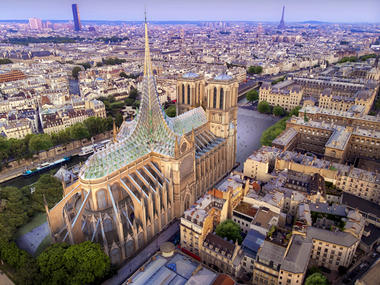 Esta cubierta ecológica de madera es un homenaje a Notre-Dame, por Vincent Callebaut Architectures