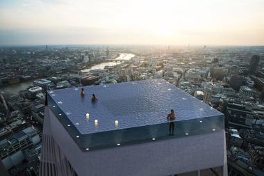 Gallery of World’s First 360-Degree Rooftop Infinity Pool Designed for London  - 1