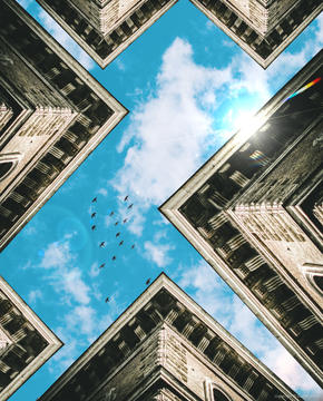 Fotógrafo crea mundos imaginarios a partir de la arquitectura preexistente