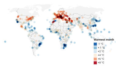 Veja o aumento da temperatura nas maiores cidades do mundo até 2050
