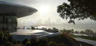 Zaha Hadid Architects Revealed a Nearly Completed Exhibition and Conference Center, Part of Unicorn Island 
