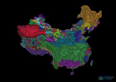 Gallery of Global Watersheds and Waterways Captured in Vibrant Colorized Maps  - 5