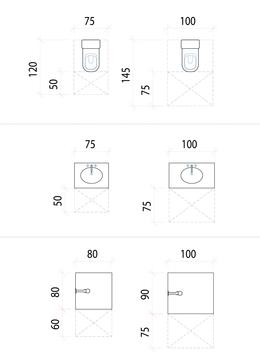 Galería de Dimensiones mínimas y configuraciones eficientes para baños pequeños  - 4