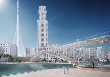 IJP Architects and AKT II Reveal 230m Footbridge Connecting the World’s Tallest Tower
