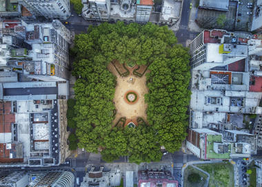 Plazas, parques y clubes: Fotografías aéreas de los espacios verdes de Rosario