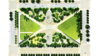 画廊 洛杉矶潘兴广场更新项目竞赛由wHY, James Corner Field Operations, 以及其他两个团队荣获四强  - 9