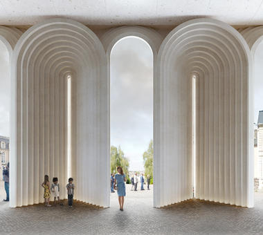 Kengo Kuma presenta una intervención contemporánea de arcos para preservar la catedral histórica de Angers en Francia