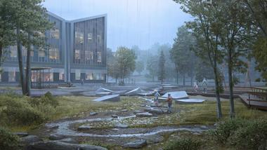 LINK Arkitektur Designs a Rain-Friendly School Near Gothenburg  