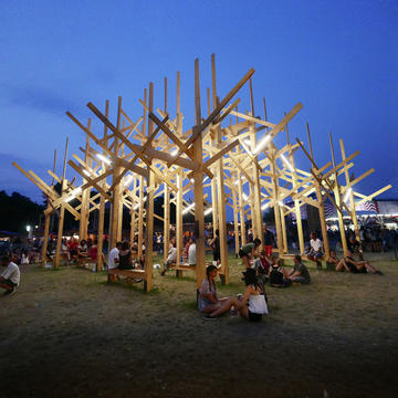 Atelier YokYok Creates Wood Forest Installation in Budapest