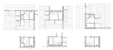 Detalles constructivos: 6 baños modulares prefabricados para edificios de rápida construcción