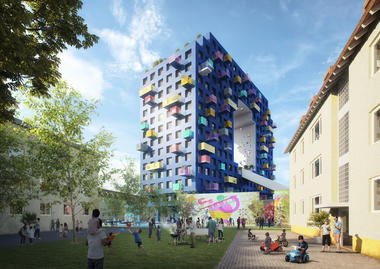 MVRDV Reveals One of Four Letter-Shaped Apartment Buildings in Mannheim