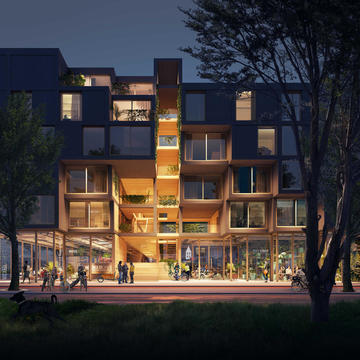 Gallery of First Prefabricated Wooden Housing Modules Designed by RAU and SeARCH are Installed in Amsterdam  - 1