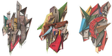 Arquitectura Abstracta: Dibujos conceptuales colaborativos sobre otras narrativas graficas