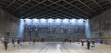 画廊 混凝土晒光盒子，早稻田大学本庄高等学院体育馆 / 日建设计  - 8