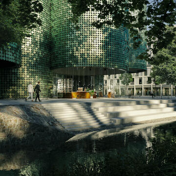 CHYBIK + KRISTOF Design Movable Copper Façade for a Private Art Gallery