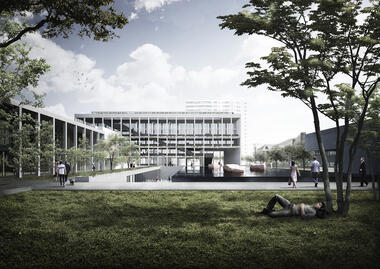Albert Tidy Arquitectos + Studio Cáceres Lazo, mención honrosa concurso edificio municipal Providencia y su plan maestro 