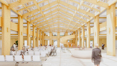 Shigeru Ban projeta hospital de madeira laminada cruzada na Ucrânia
