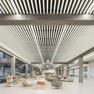 Plafones metálicos - MetalWorks™ ImMix Blades de Armstrong Ceilings and Walls
