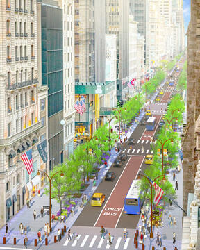 La ciudad de Nueva York presenta planes para transformar la Quinta Avenida en un bulevar para los peatones
