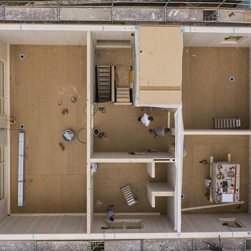 Construction Boards at a Timber-Fram Model House from PFLEIDERER